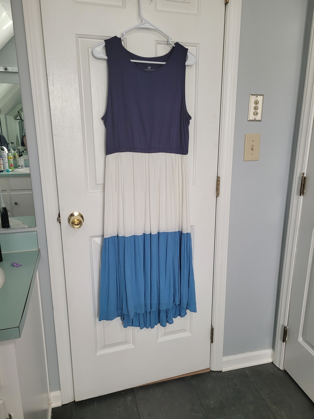 Southern Tide beachy colorblock midi hi-low dress